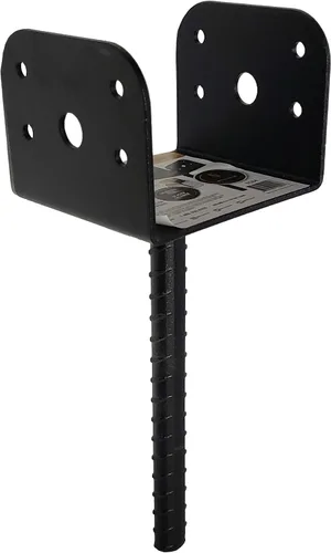 Vista 5 de Nuvo Iron DSB4 4 Soporte decorativo negro para sillín para postes de 3.5 x 3.5 pulgadas