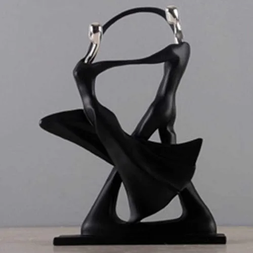 Vista 4 de Escultura de bailarín, escultura de pareja bailarina, figura abstracta de bailarín, movimientos de baile, estatua de bailarín, adorno de escritorio