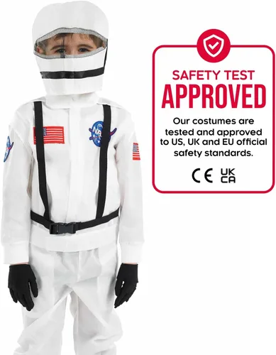 Vista 3 de Fun Shack Disfraz de astronauta para niños traje espacial de la NASA disfraces de Halloween para niños disponible en tallas S M L XL