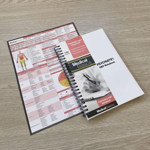Vista 3 de Psiquiatría H&P Cuaderno de Historia Médica y Física, 100 plantillas médicas con perforaciones