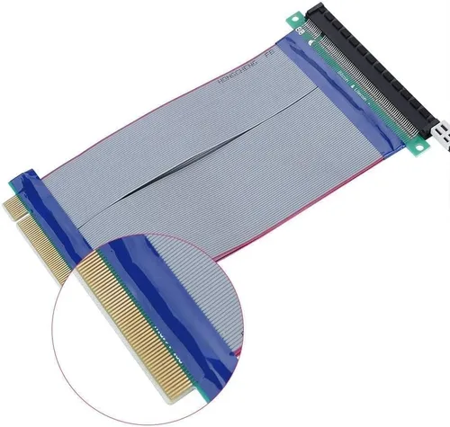 Vista 3 de PCIE Cable elevador, 7,5 pulgadas/7.5 in, 16 x Cable elevador de alta velocidad, tarjeta de extensión PCI Express Port GPU