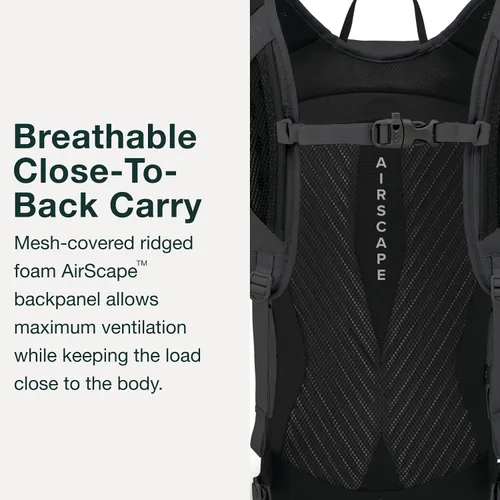 Vista 4 de Osprey Sportlite 15L Mochila ligera para senderismo de 15L para hombres y mujeres, Rosa Alcalina/Hotspot