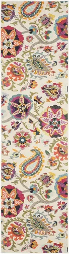 Vista 2 de SAFAVIEH Colección Monaco - Alfombra para pasillo, 2.2 x 6 pies, color marfil y multicolor, diseño floral bohemio, no desprende pelusa y de fácil