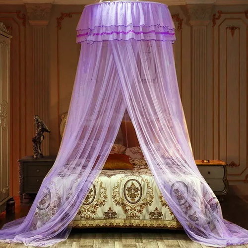 Vista 10 de Jolitac Dosel de Cama Mosquitera de Encaje para Camas de Niñas, Tienda de Juego de Princesa Única Toldos de Malla Cúpula Grande de Encaje Cortinas