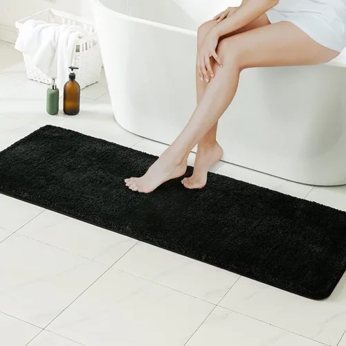 Vista 67 de MIULEE Alfombras de baño negras, suaves y pequeñas, absorbentes, antideslizantes, de secado rápido, esponjosas, para baño, bañera y duchas, lavables