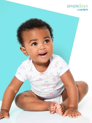 Vista 3 de Simple Joys by Carters - Mameluco de manga corta para niñas bebé paquete de 6