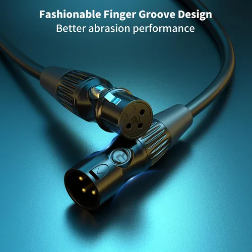 Vista 4 de SMALL-EYE Cable de micrófono XLR de 1 pie, paquete de 2 unidades, 3 pines macho a hembra Audio equilibrado, contactos chapados en oro, cable
