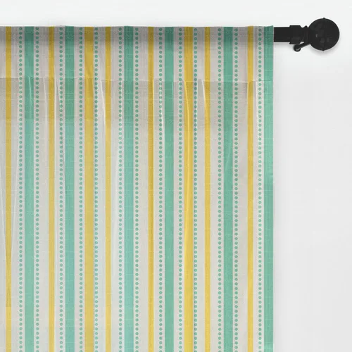 Vista 13 de Ambesonne Cortinas de tul Eiffel con bolsillo para barra, globos retro de corazón de café, remolinos de hito francés, cortina transparente