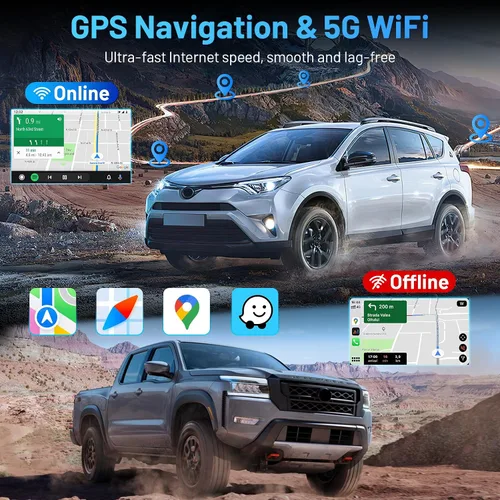 Vista 5 de 5GWi-Fi 1280 * 800HD (sistema OTA de actualización en línea) Radio de coche estéreo para Jeep Patriot Compass 2010-2016 Carplay Andriod Auto, FM
