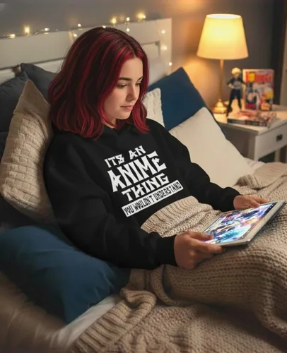 Vista 4 de Tstars Divertida sudadera con capucha Otaku para adolescentes y mujeres, sudadera con meme de anime japonés, regalo para fanáticos del manga