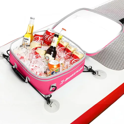 Vista 14 de MORXPLOR Bolsa térmica impermeable de PVC para paddleboard, 12 latas, enfriador aislado suave para paddleboard, camping, kayak