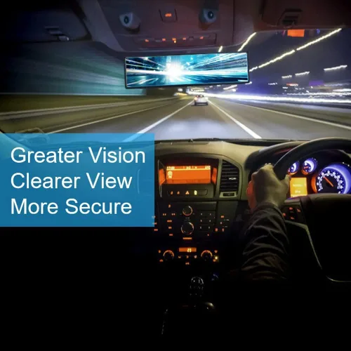 Vista 5 de OBTANIM Espejo retrovisor para coche de 10.6 pulgadas de vidrio HD antirreflejos con clip, panorámico de gran angular, espejo retrovisor