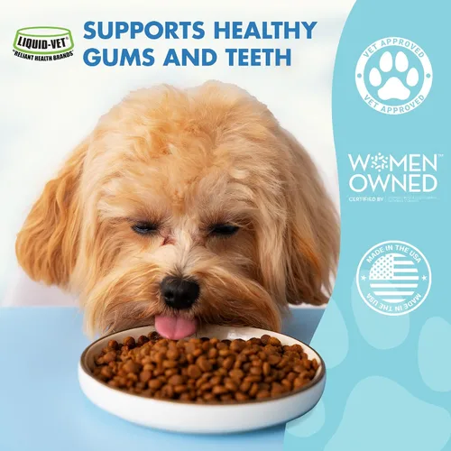 Vista 3 de LIQUID-VET Suplementos avanzados de dientes y encías para perros Cuidado dental para perros Cuidado bucal bucal sarro + placa + gingivitis