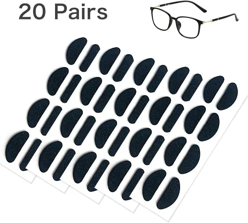 Vista 2 de 20 pares de almohadillas de nariz de espuma suave, en forma de D, 0.787 x 0.315 in (negro)