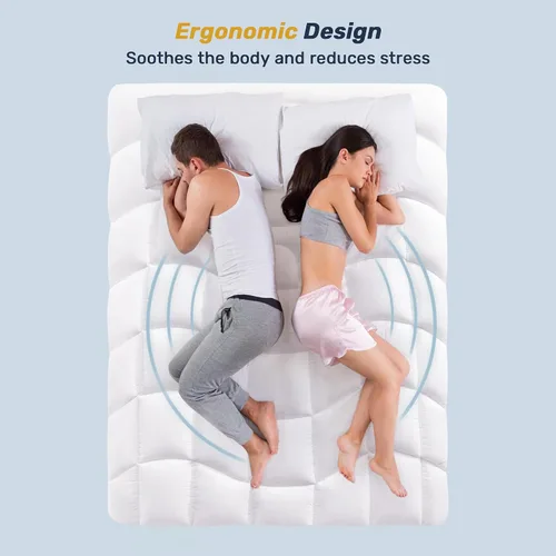 Vista 36 de Unikome Protector de colchón King impermeable ergonómico acolchado para 2-Gris