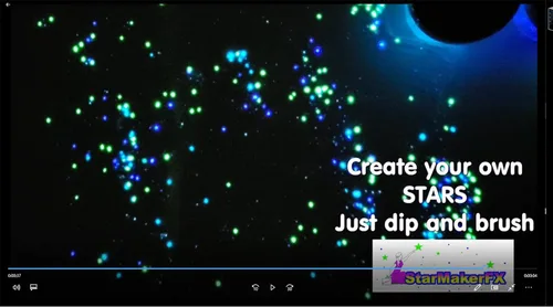 Vista 3 de StarMaker Extreme FX - Pintura reactiva a los rayos UV que brillan en la oscuridad Extreme FX neutra, invisible, grande, de cristal, aguamarina