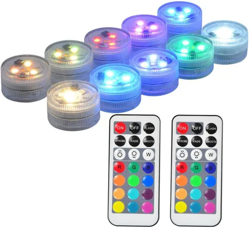 Vista 2 de Mata Leon Luces de Navidad que funcionan con pilas, luz LED que cambia de color, luz de vela con control remoto para fiestas, eventos, piscina