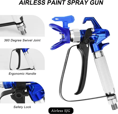 Vista 5 de Pistola de pulverización de pintura sin aire de 3600 PSI, con 1 protector de punta, 5 puntas de pulverización y 5 filtros de pistola de pintura sin