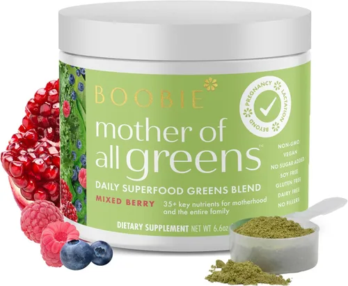 Vista 10 de Boobie Mother of All Greens Tu nuevo ritual familiar, polvo diario de súper verduras con más de 35 nutrientes esenciales para mamás y familias