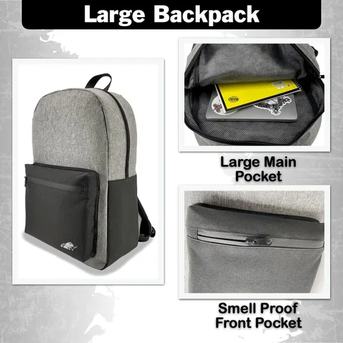 Vista 2 de Tortuga Fumadora Mochila 100 a prueba de olores con combinación de números integradacerradura combinada resistente a la intemperie a prueba
