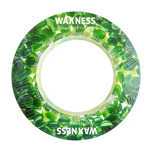 Vista 2 de Paquete de 50 collares de protección de cera Waxness, color verde, se adapta a la mayoría de latas y macetas de 14 a 16 onzas
