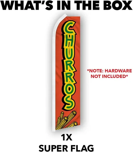Vista 3 de Churros Swooper - Bandera publicitaria perfecta para frentes de tiendas, cafeterías, minoristas, tiendas, camiones de comida, eventos, ferias