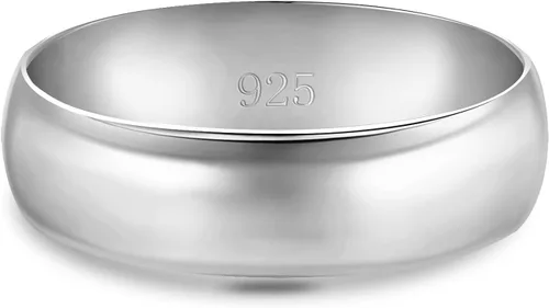 Vista 3 de Anillo de boda de calce cómodo, resistentes al deslustre, liso, pulido, de plata fina 925, anillo de 4 mm