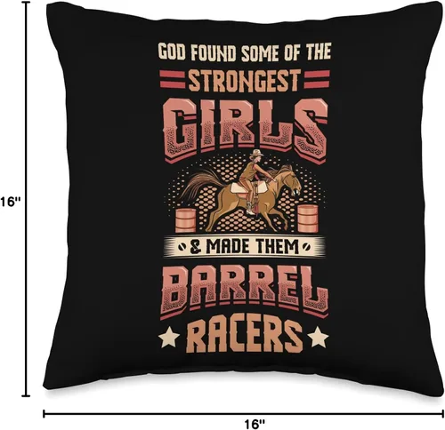 Vista 4 de Rodeo Barcel Racerin Designs Barrel Racer Girl Barel Racing - Almohada de 16 x 16 pulgadas, multicolor
