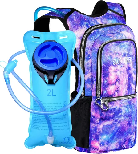 Vista 10 de SoJourner Bags, Rave Hydration Pack - Bolsa de agua de 2L incluida, para festivales, raves, senderismo, ciclismo, fiestas, escalada, carrera y más