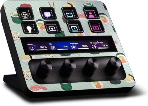 Vista 33 de MightySkins - Piel de fibra de carbono compatible con Elgato Stream Deck + - Morado sólido Acabado de fibra de carbono texturizado protector