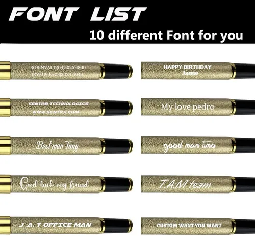 Vista 2 de Ancolo Bolígrafos de oficina personales personalizados con caja para bolígrafos, 4 repuestos de tinta extra, bolígrafos de calidad de punta fina