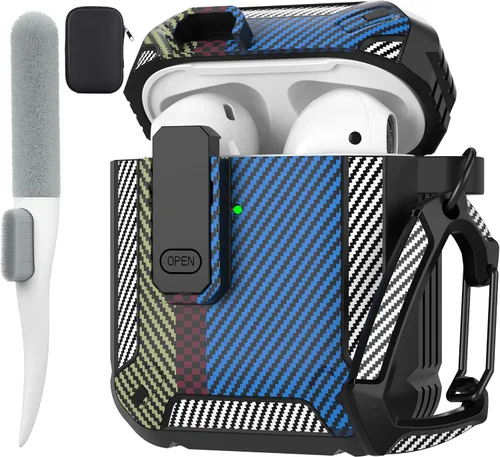 Vista 19 de Maxjoy Funda para AirPods Pro 3 2025, MagSafe compatible con bloqueo automático, funda protectora a prueba de golpes con soporte para teléfono