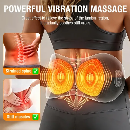 Vista 3 de Almohada de apoyo lumbar inalámbrica, masajeador de espalda baja para aliviar el dolor