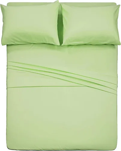 Vista 42 de Juego de sábanas de diseño estampado clásico - Juegos de sábanas con bolsillo profundo ultra suave y transpirable., Microfibra, Celeste (Baby Blue)