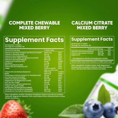 Vista 2 de BariSlim Tabletas multivitamínicas bariátricas masticables - Tabletas masticables especialmente formuladas para pacientes después de una cirugía