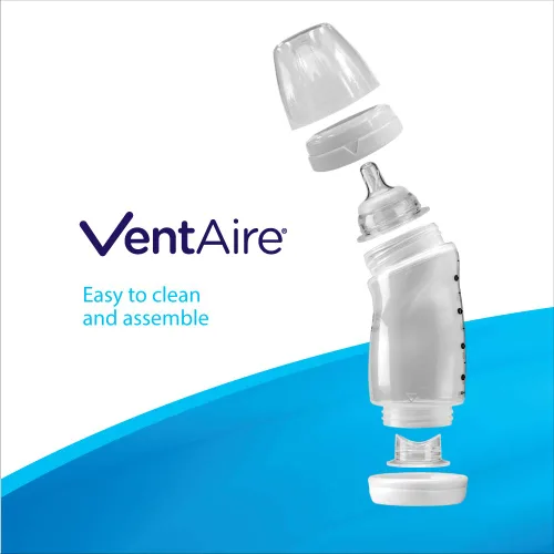 Vista 5 de Paquete de 3 botellas grandes Playtex libre de BPA (Bisfenol A) y con ventilación, Los colores pueden variar
