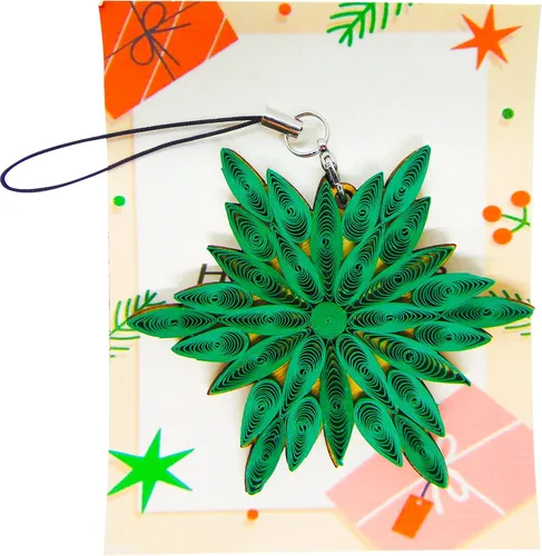 Vista 12 de Árbol de Navidad, decoración del hogar, decoración navideña, adorno hecho a mano, ornamento quilled, bolso, mochila, bolso, teléfono móvil
