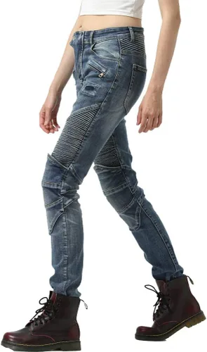 Vista 6 de Pantalones de motociclista para mujer con rodilleras y rodilleras