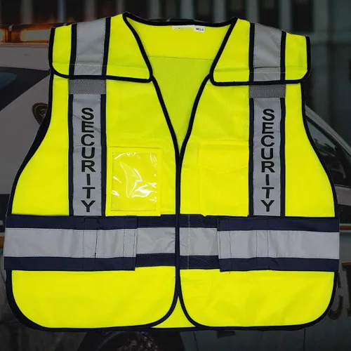 Vista 2 de VIEWBRITE Chaleco reflectante clase 2 para bomberos, color verde lima, chaleco de bomberos amarillo de alta visibilidad de 5 puntos