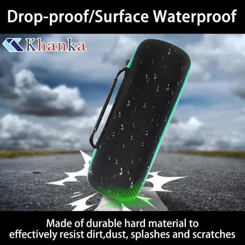 Vista 4 de Khanka Estuche rígido de viaje para altavoz Bluetooth impermeable JBL Flip Verde azulado