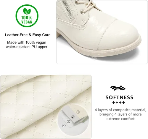 Vista 12 de STQ Botas de combate con cordones para mujer