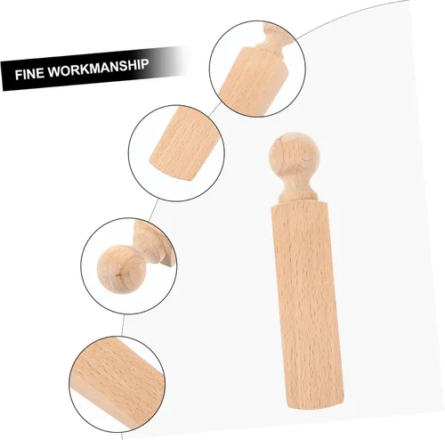 Vista 7 de TEHAUX 2 topes de madera para puerta, antideslizante de madera para bombero, cuña, madera maciza, bloque de madera para puerta y ventana
