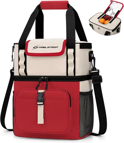 Vista 10 de Maelstrom Insulated Lunch Bag, Leakproof Lunch Box with Quick Access Lid Dual-layer Compartments, Multiple Pockets, Water-resistant, Shoulder