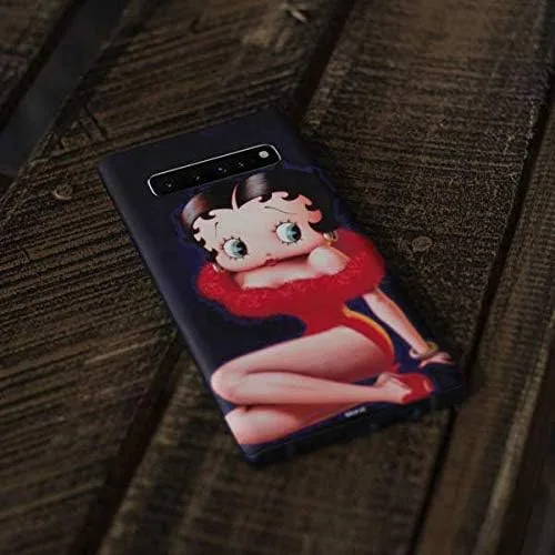 Vista 4 de Skinit Calcomanía para teléfono compatible con Samsung Galaxy S10 Plus, diseño de vestido rojo con licencia oficial de Betty Boop Betty Boop
