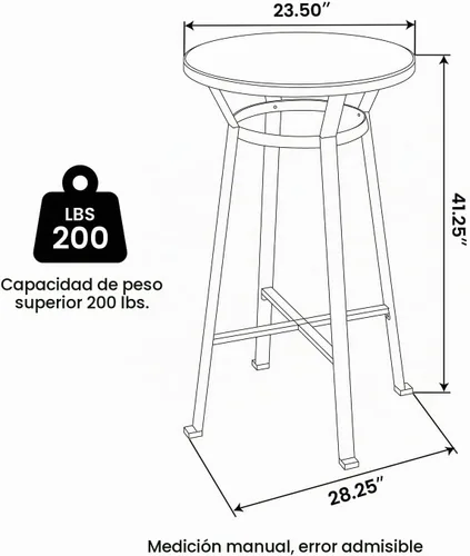 Vista 2 de Glitzhome Mesa redonda de bar, 41.25 pulgadas de alto, mesa de pub bistró de madera con reposapiés de metal con patas en X, mesa de isla de cocina