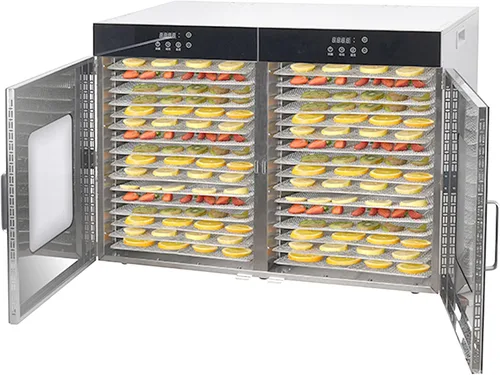 Vista 7 de Máquina deshidratadora comercial de 32 bandejas para encimera, marco de acero inoxidable, temporizador y control de temperatura, doble capa