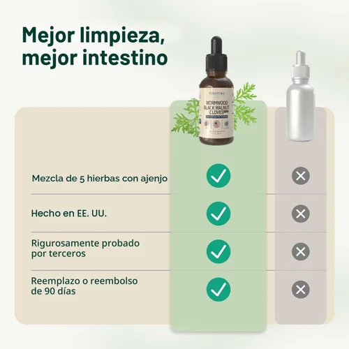 Vista 6 de VINATURA Líquido de clavo de nogal negro de ajenjo, limpieza, desintoxicación para humanos con hoja de papaya y semillas de calabaza, suplemento