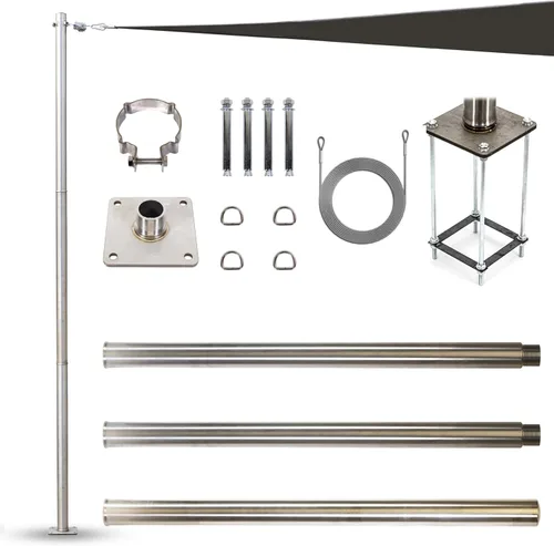 Vista 14 de Amgo Paradise - Accesorios para poste de vela para toldo, abrazadera de anillo en D para toldos de alta resistencia, postes de repuesto versátiles