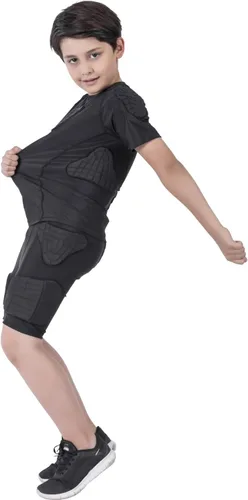 Vista 3 de Padded Shirt Youth Boys Padded Compression Sports Protective T-Shirt Rib Chest Protector Extreme Exercise
