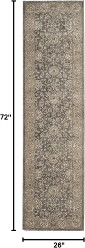 Vista 2 de Safavieh Sofia Collection SOF330B, tapete clásico color gris claro y beige, Polipropileno